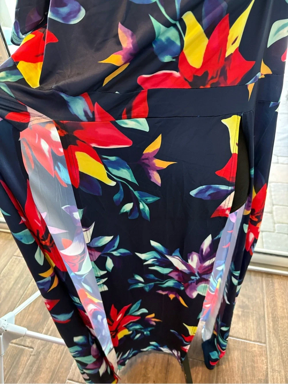 Navy Floral Maxi Dress with Matching Shorts sz 2x-3x - Picture 4 of 5